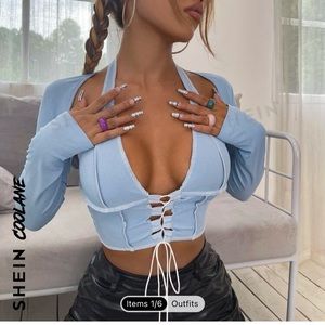 Baby Blue 2 piece crop top